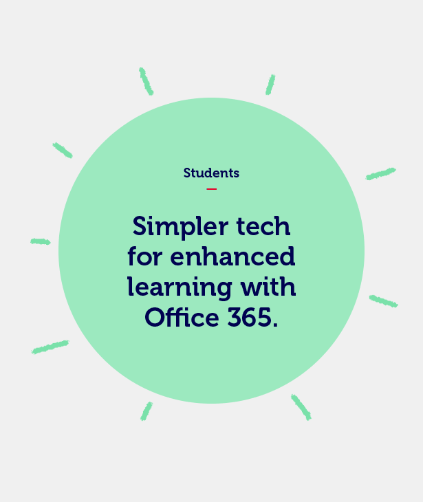 RMIT text in green circle simpler tech for enhanced learning with Office 365 | RMIT Office 365 by Communication Consultants | Studio Alto