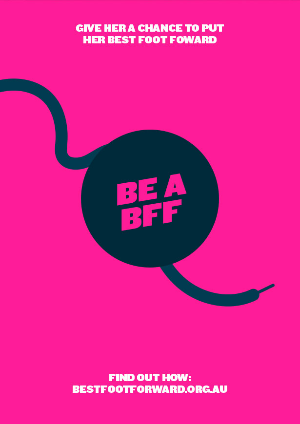 Bright pink poster with the headline "Be A BFF" | Studio Alto