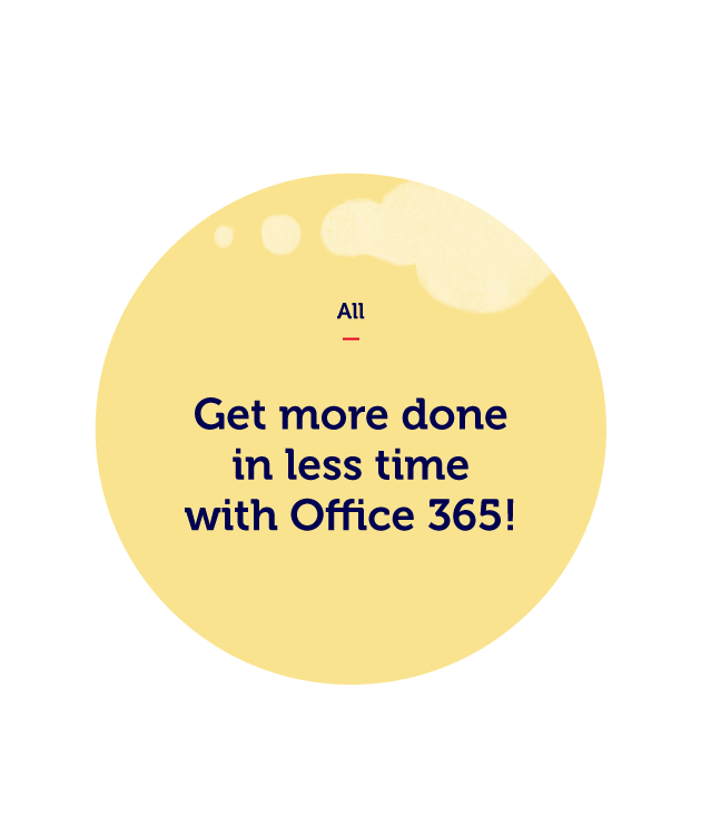 Text in yellow circle get more done in less time with Office 365 | RMIT Office 365 by Communication Consultants | Studio Alto