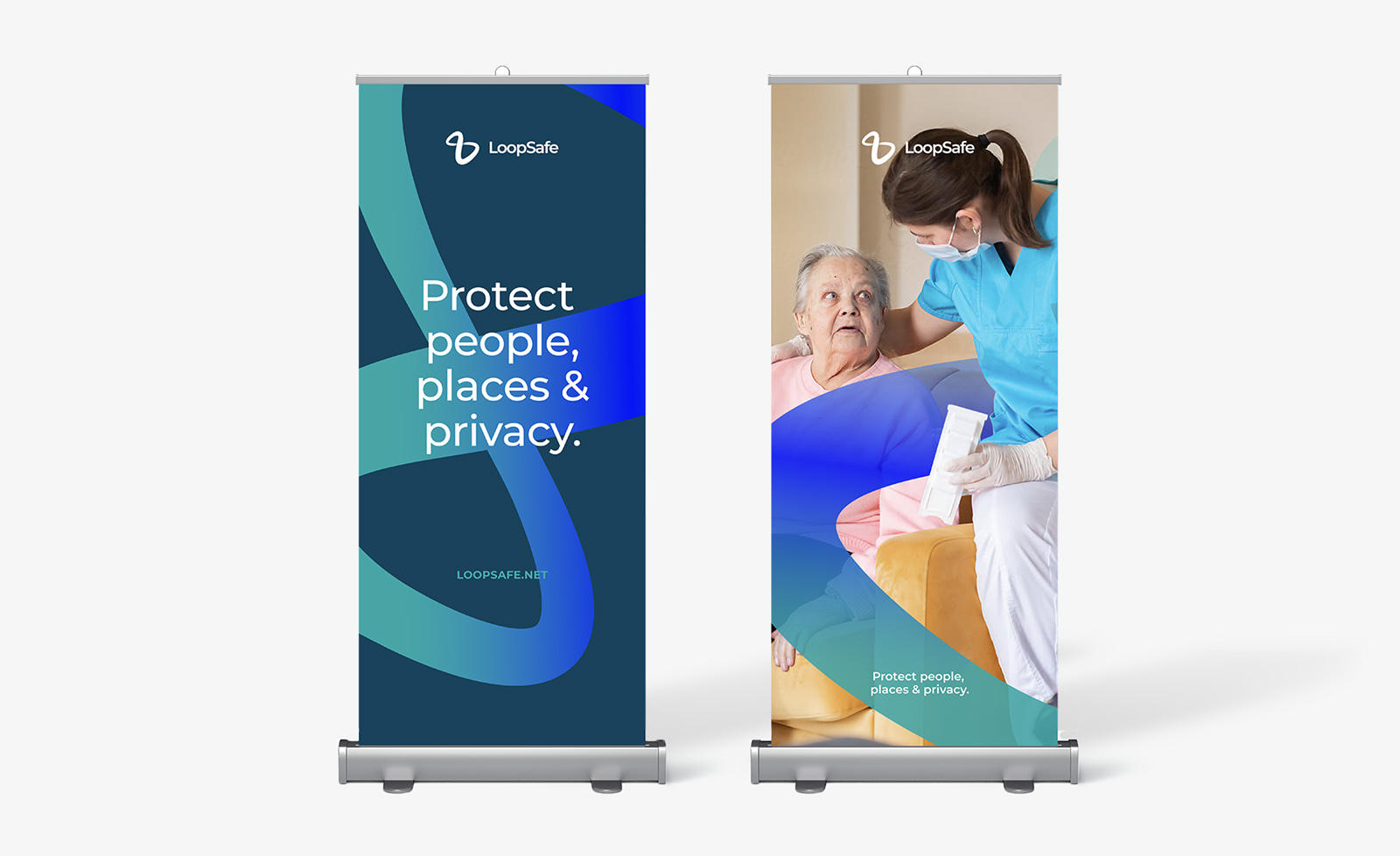 Two pullup banners for LoopSafe marketing purposes